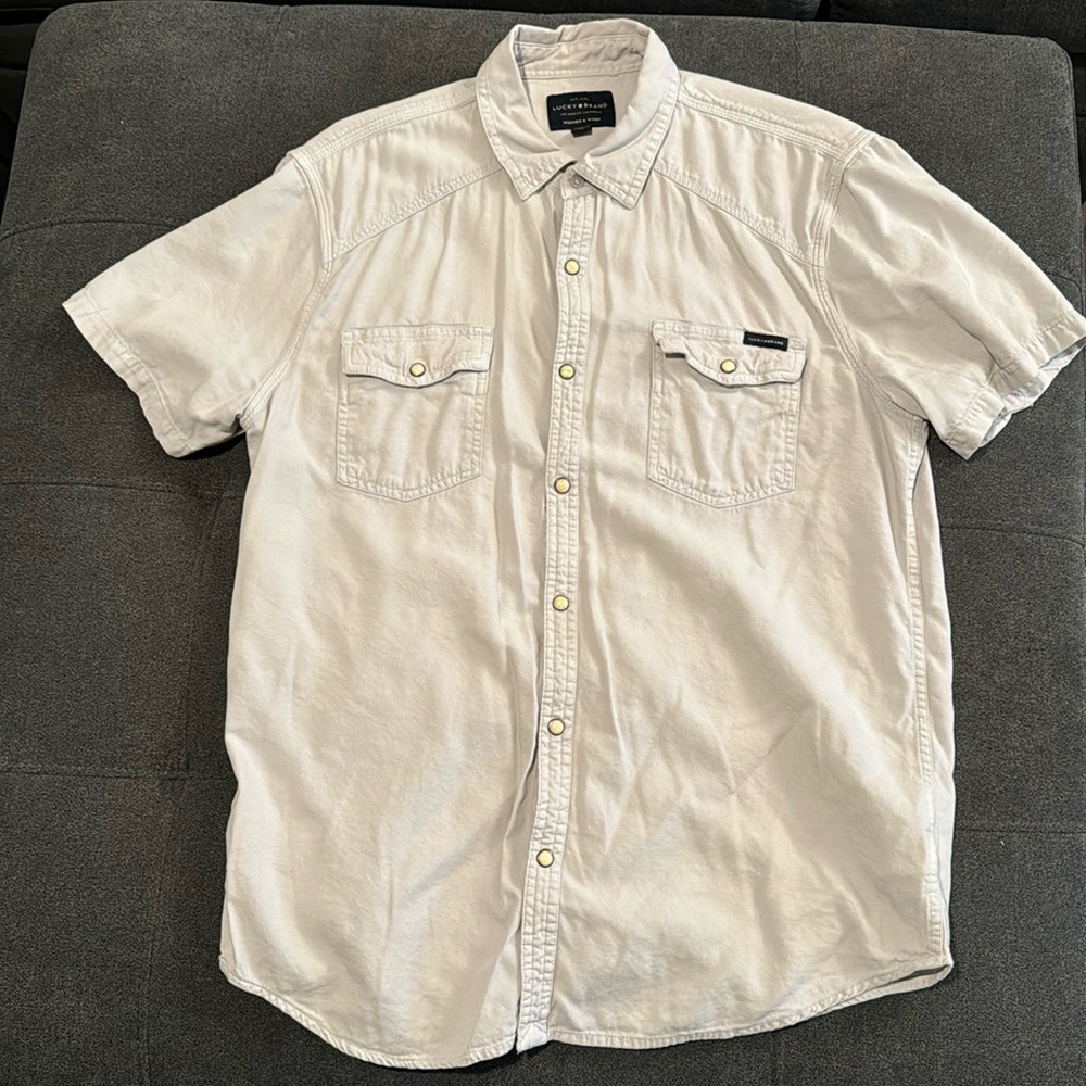 Lucky Brand men’s short sleeve pearl snap shirt